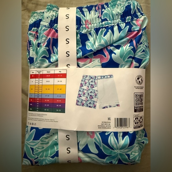 Tropical Flamingo Print Swim Trunks - Picture 7 of 7